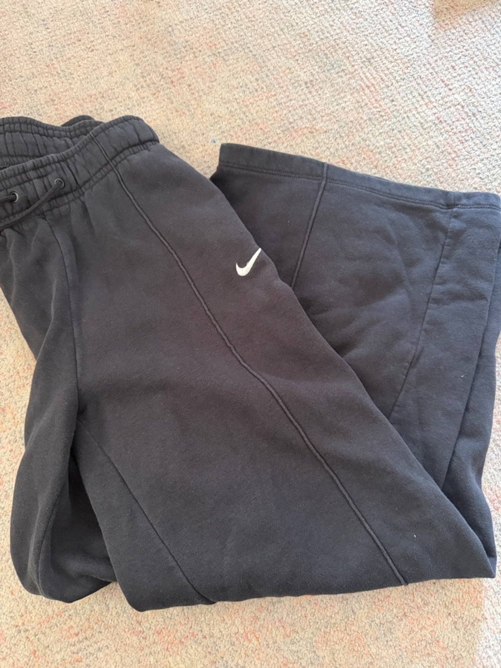 Nike Black Track Pants with White Swoosh
